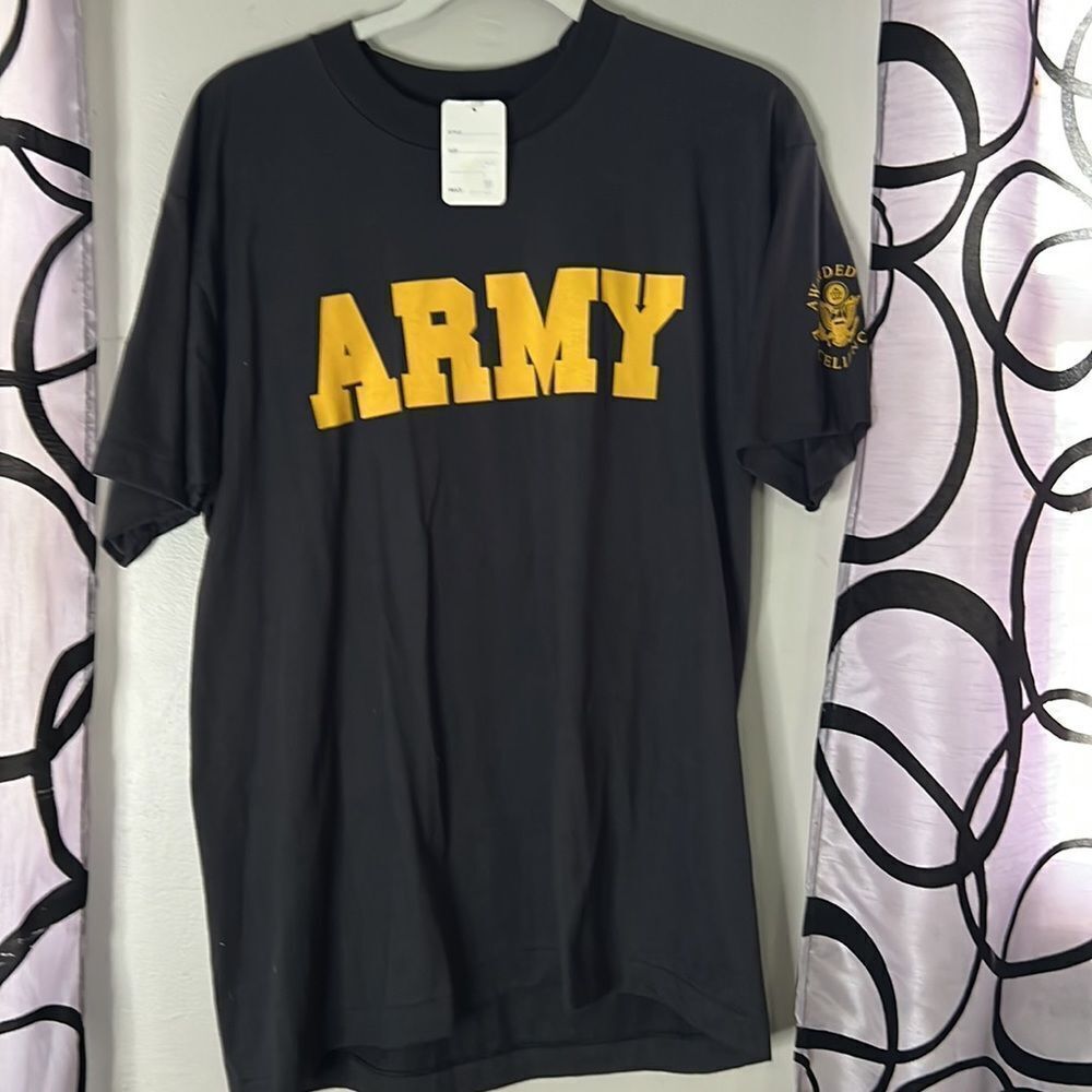 US Army jump college black and gold short sleeve shirt new size large - Picture 3 of 10